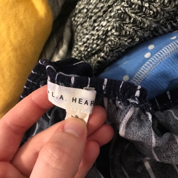 L.A. Hearts striped off the shoulder crop top - Picture 6 of 6